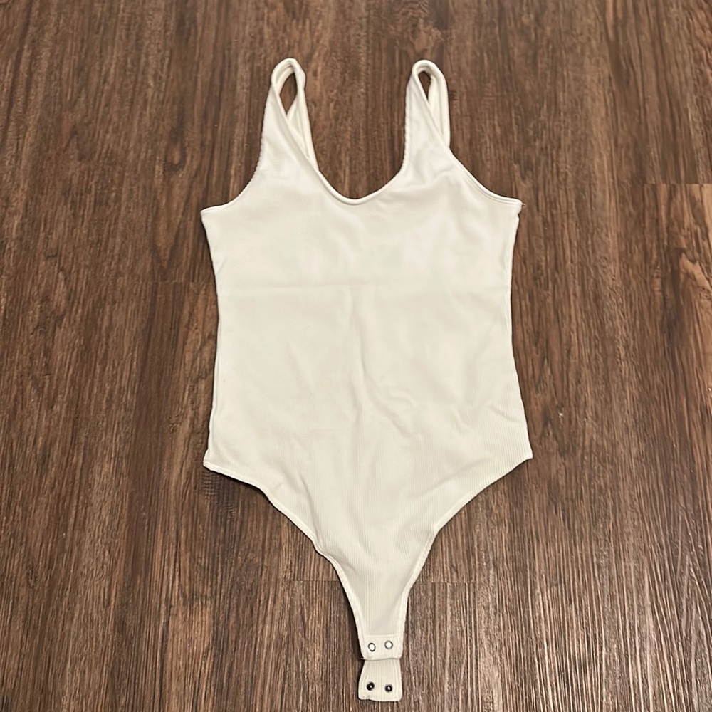 White ribbed bodysuit